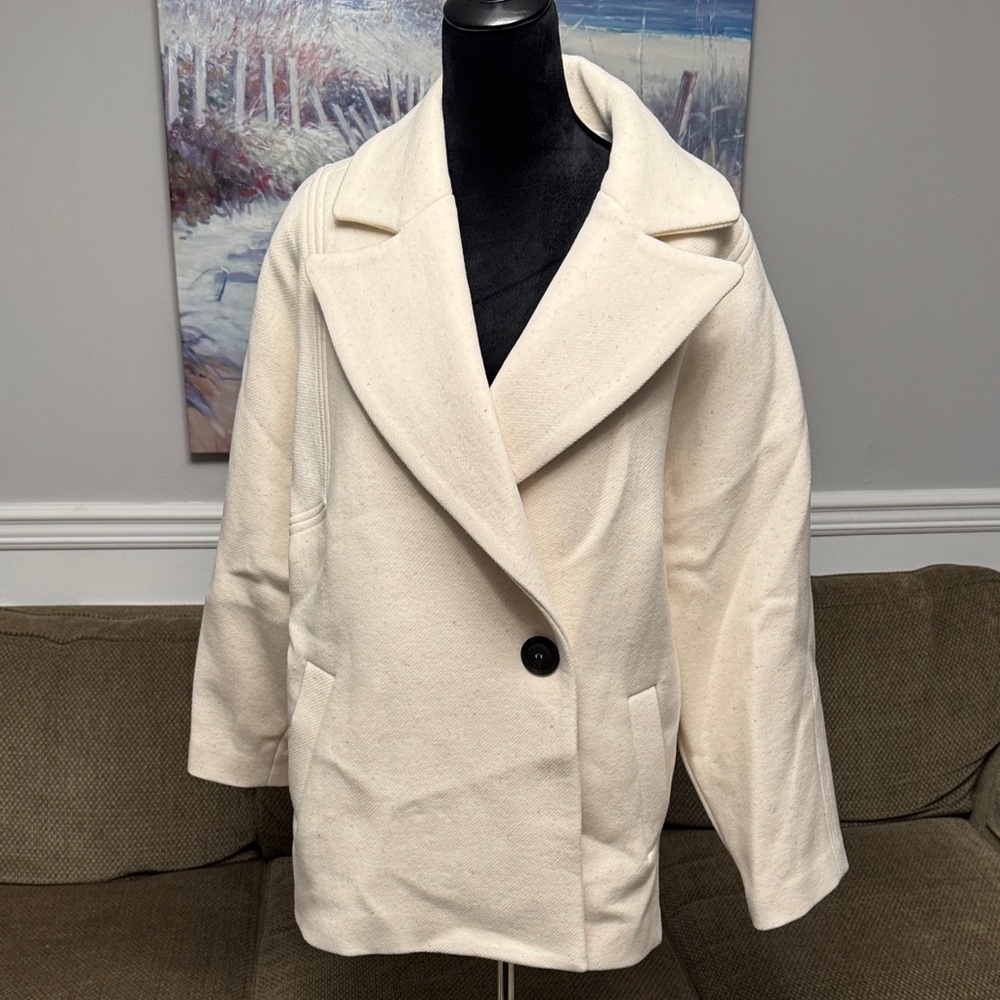 Chic Cream Women's Pea Coat